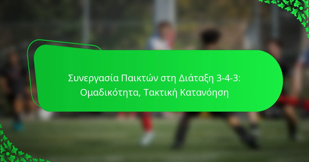Συνεργασία Παικτών στη Διάταξη 3-4-3: Ομαδικότητα, Τακτική Κατανόηση
